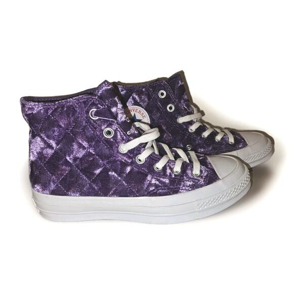 New! Converse Golf Le Fleur Chuck 70 Hi Quilted Velvet Tillandsia Purple W8 M6 - Picture 2 of 13